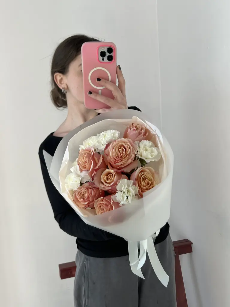 ДУОБУКЕТ «РОЗА И ДИАНТУС»