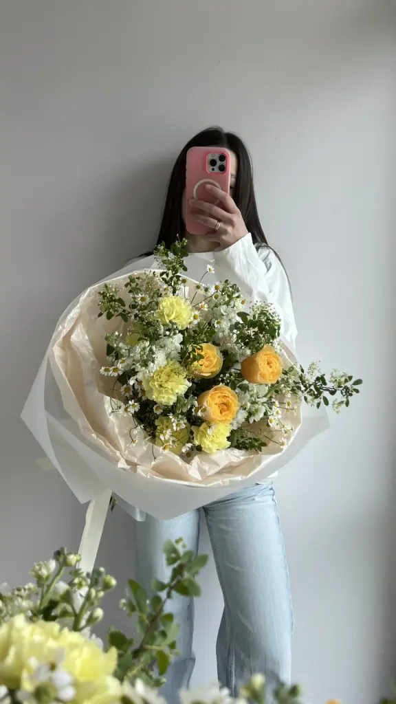 СОСТАВНОЙ БУКЕТ В ЖЕЛТОЙ ГАММЕ