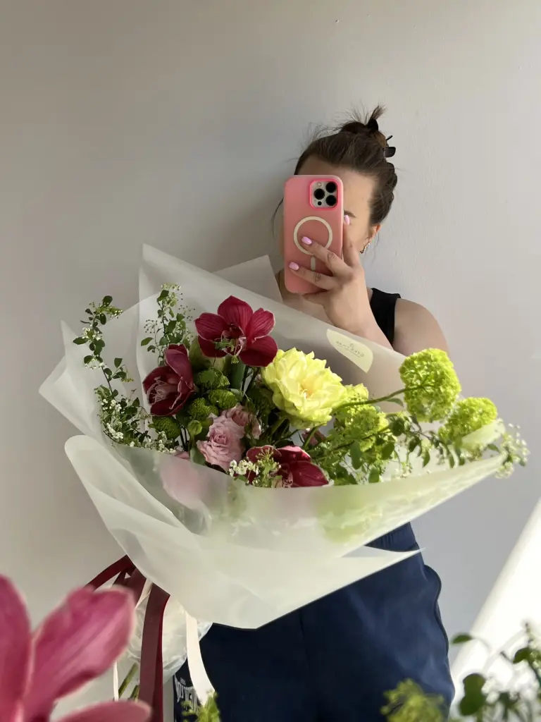 Составной букет с цимбидиумом