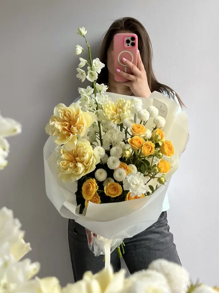 СОСТАВНОЙ БУКЕТ В ЖЕЛТОЙ ГАММЕ