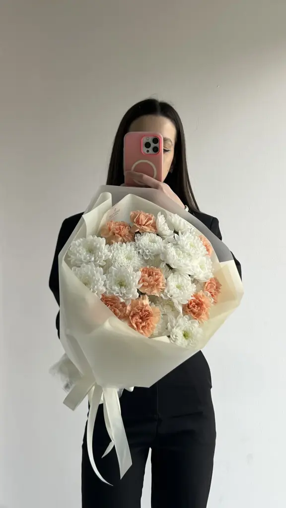 Дуобукет хризантема и диантус