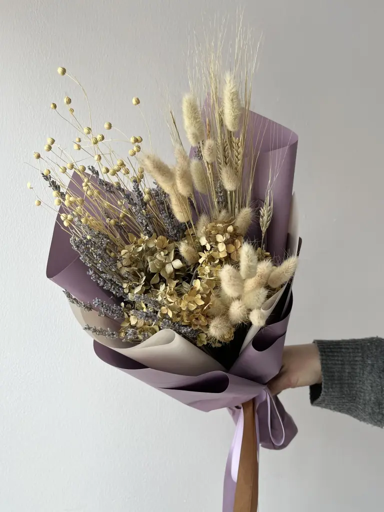БУКЕТ ИЗ СУХОЦВЕТОВ С ГОРТЕНЗИЕЙ