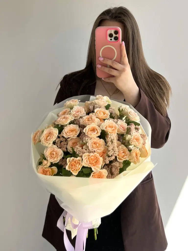 Дуобукет Кустовая роза и статица