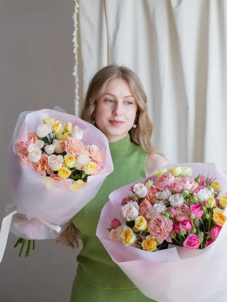 Дофаминовый микс из кустовых роз